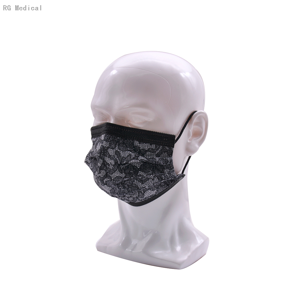 Masque anti-poussière en dentelle non tissée à la mode pour femmes