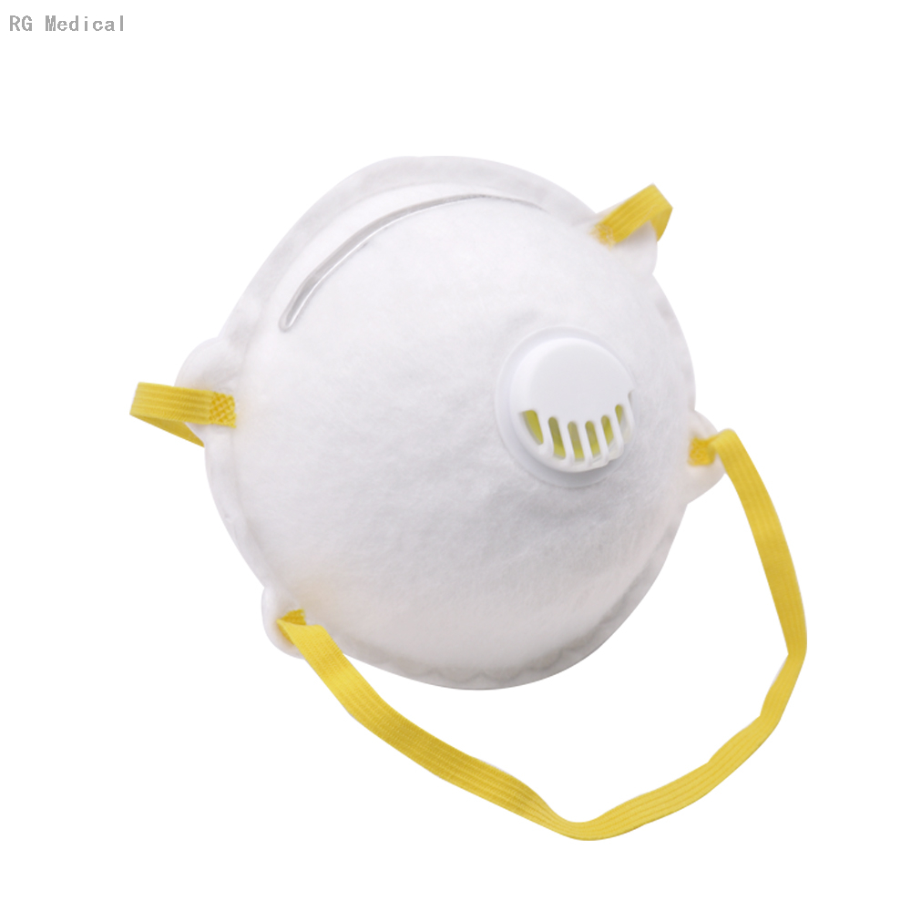 Tasse de respirateur jetable FFP3 avec bandeaux blancs à valve