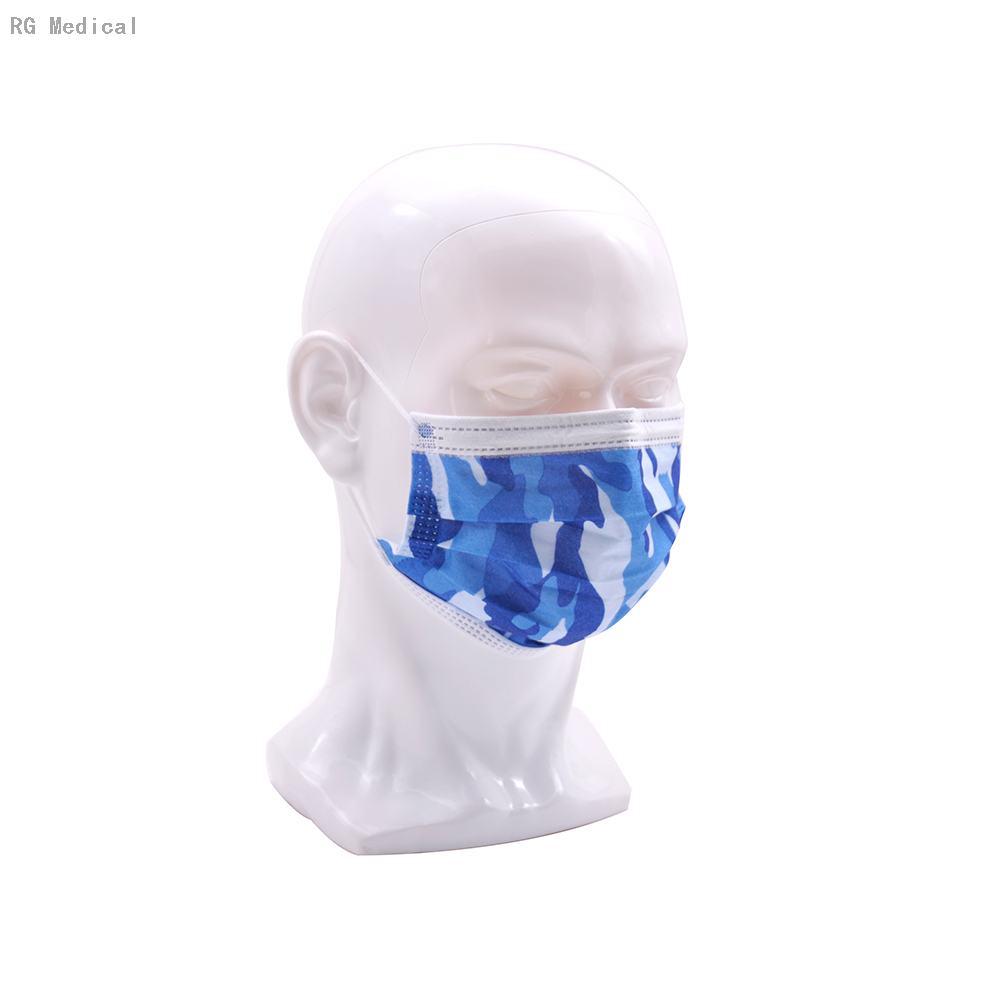 Masque facial jetable 3 plis de respirateur haute filtration bleu